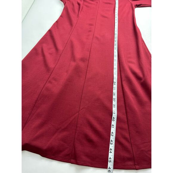 J Jill Size Medium Wearever Double-Face Jersey Dress in Crimson Red Quiet Luxury - Picture 11 of 12
